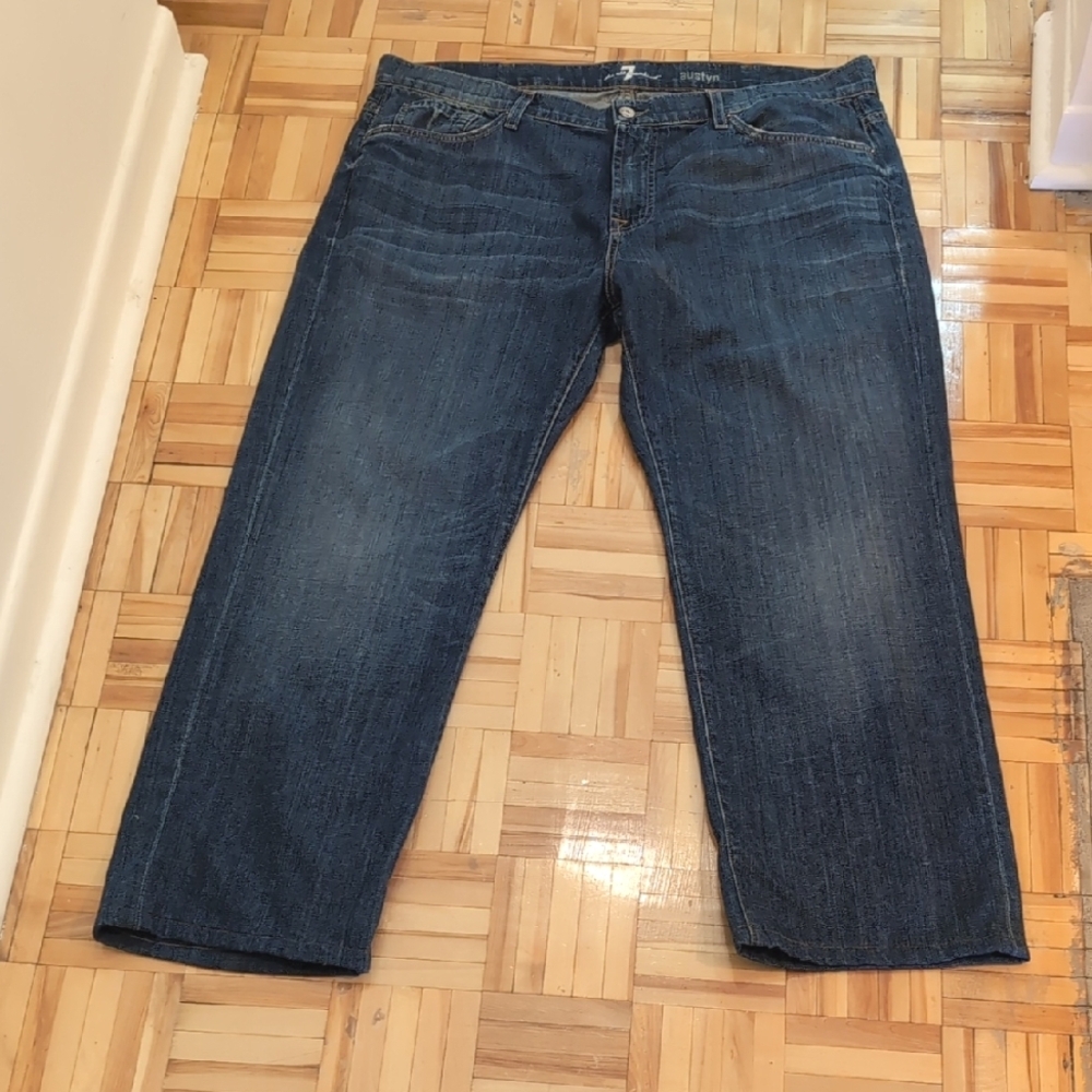 7 For All Mankind Austyn Straight Jeans with Lived-In Fading Size 40
